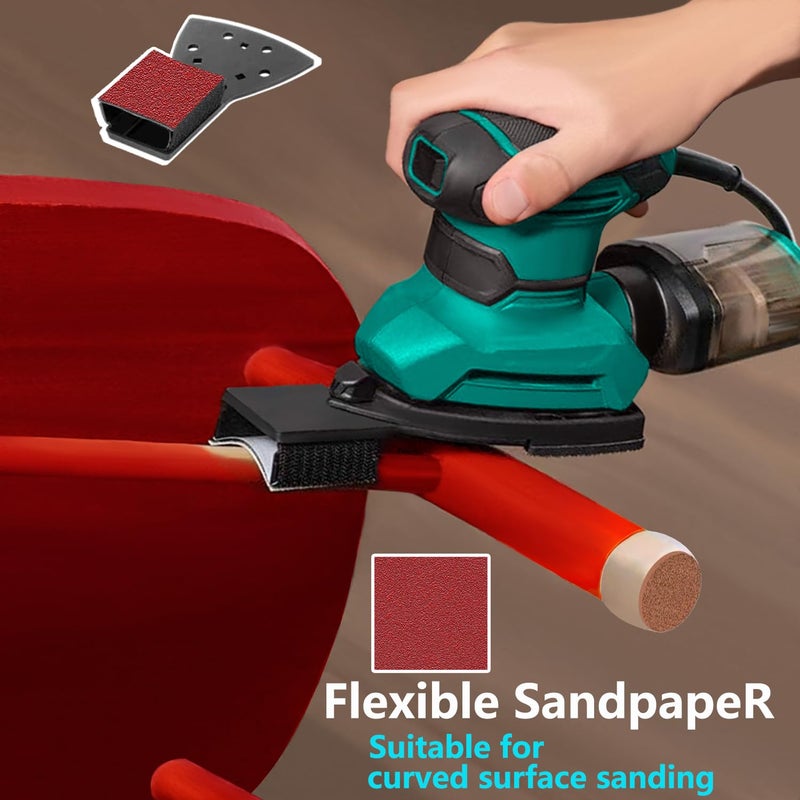 FOWOK 160pcs Detail Sander Sandpaper for Mouse Sander, 60 120 180 240 Grit Sanding Sheets, Sander Pads for Detail Sander, Finger Sander -FSM16 - Image 3